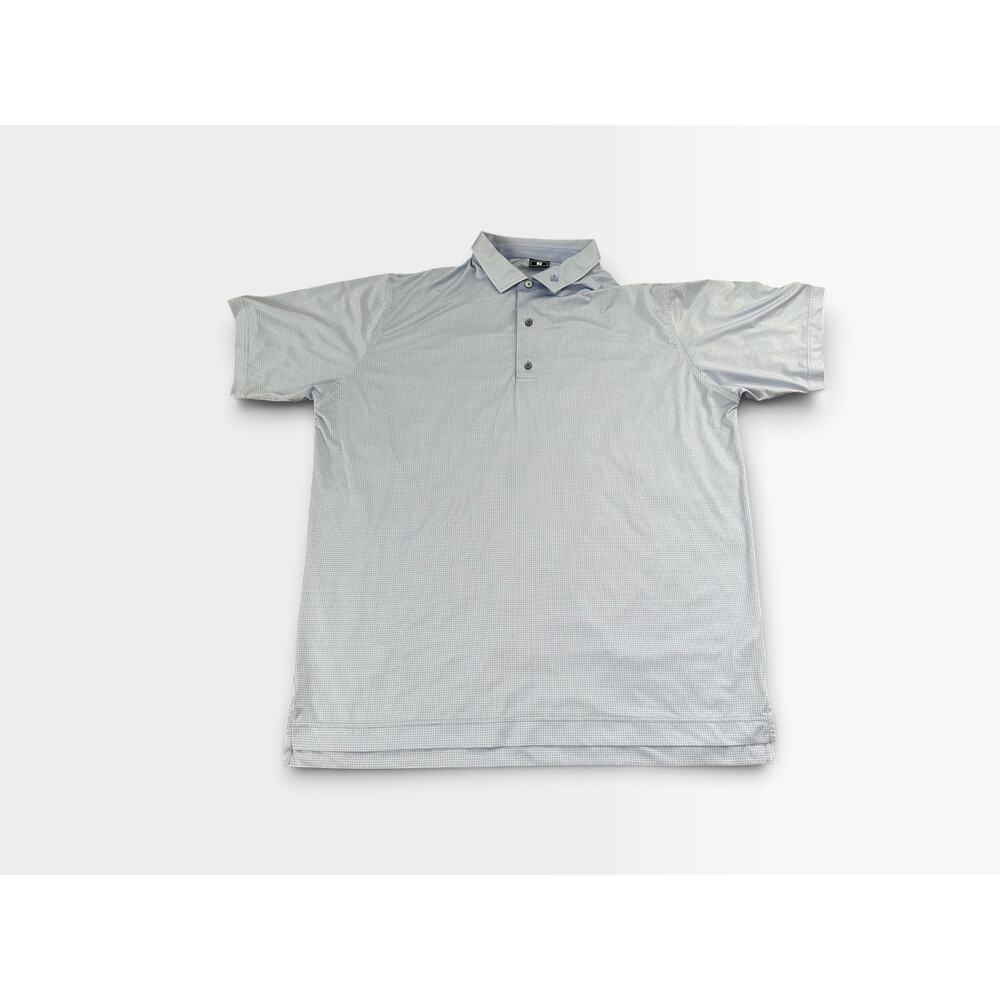 FootJoy FJ Mens 2XL Geometric Polo Shirt Small Embroidered Crown on Collar